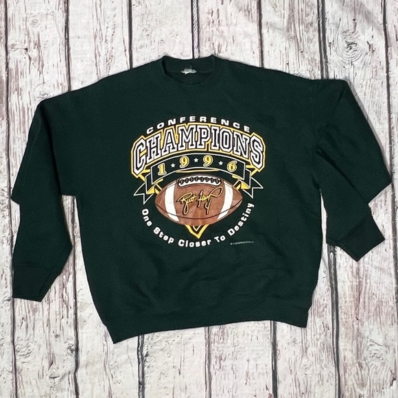 Vintage 90s Green Bay Packers Brett Favre NFL Football 1990s Sweatshirt - Picture 1 of 3